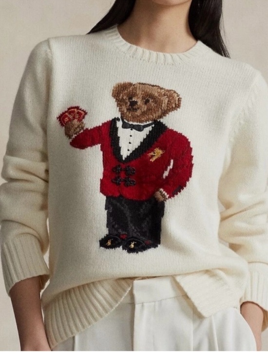 Polo Ralph Lauren Sweaters - Polo Ralph Lauren Lunar New Year Polo Bear Crewneck Sweater in Cream Medium Rare